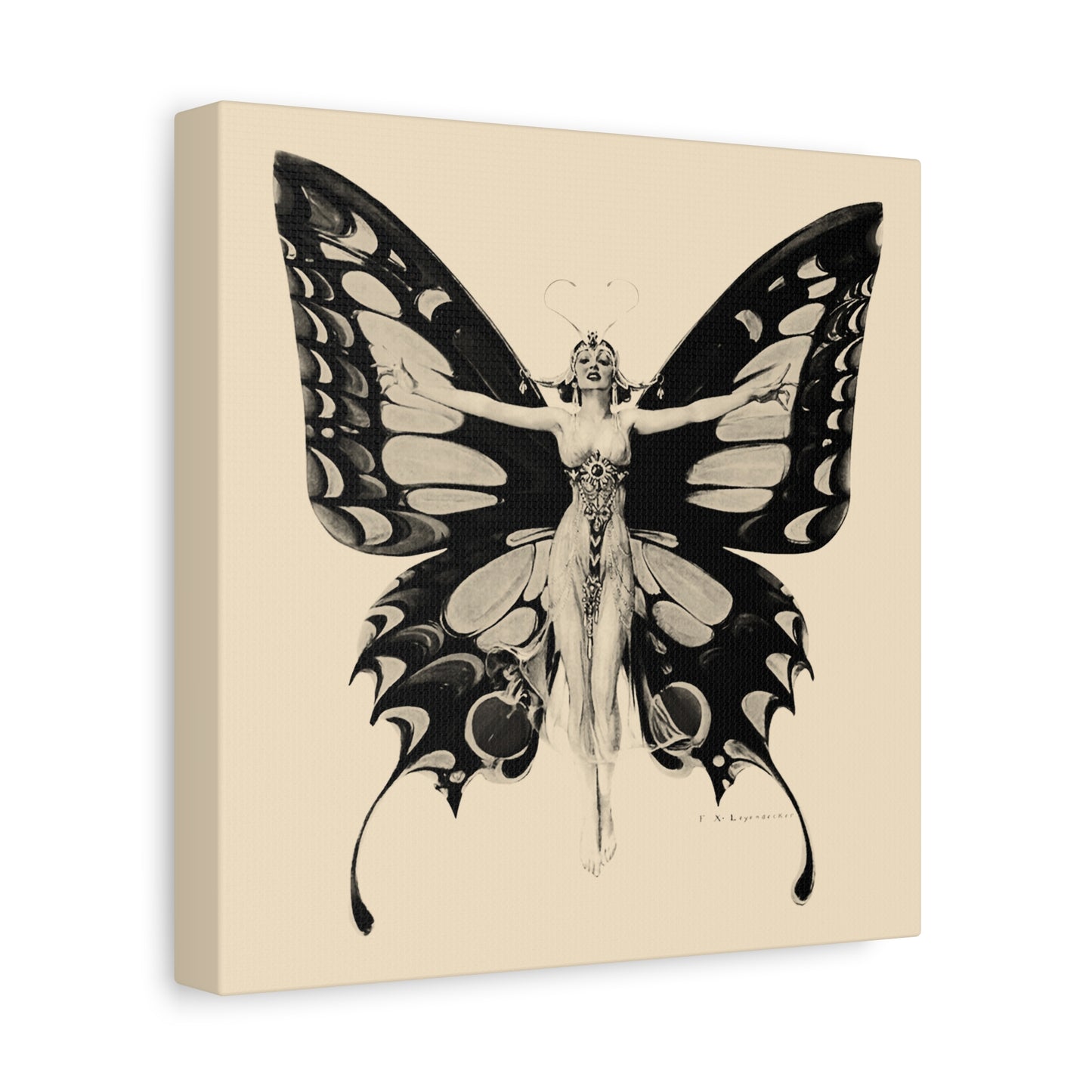 Butterfly Woman Canvas Art, Bohemian Home Decor, Nature Themed Wall Art, Unique Gift for Her, Fairy Tapestry, Butterfly Prints