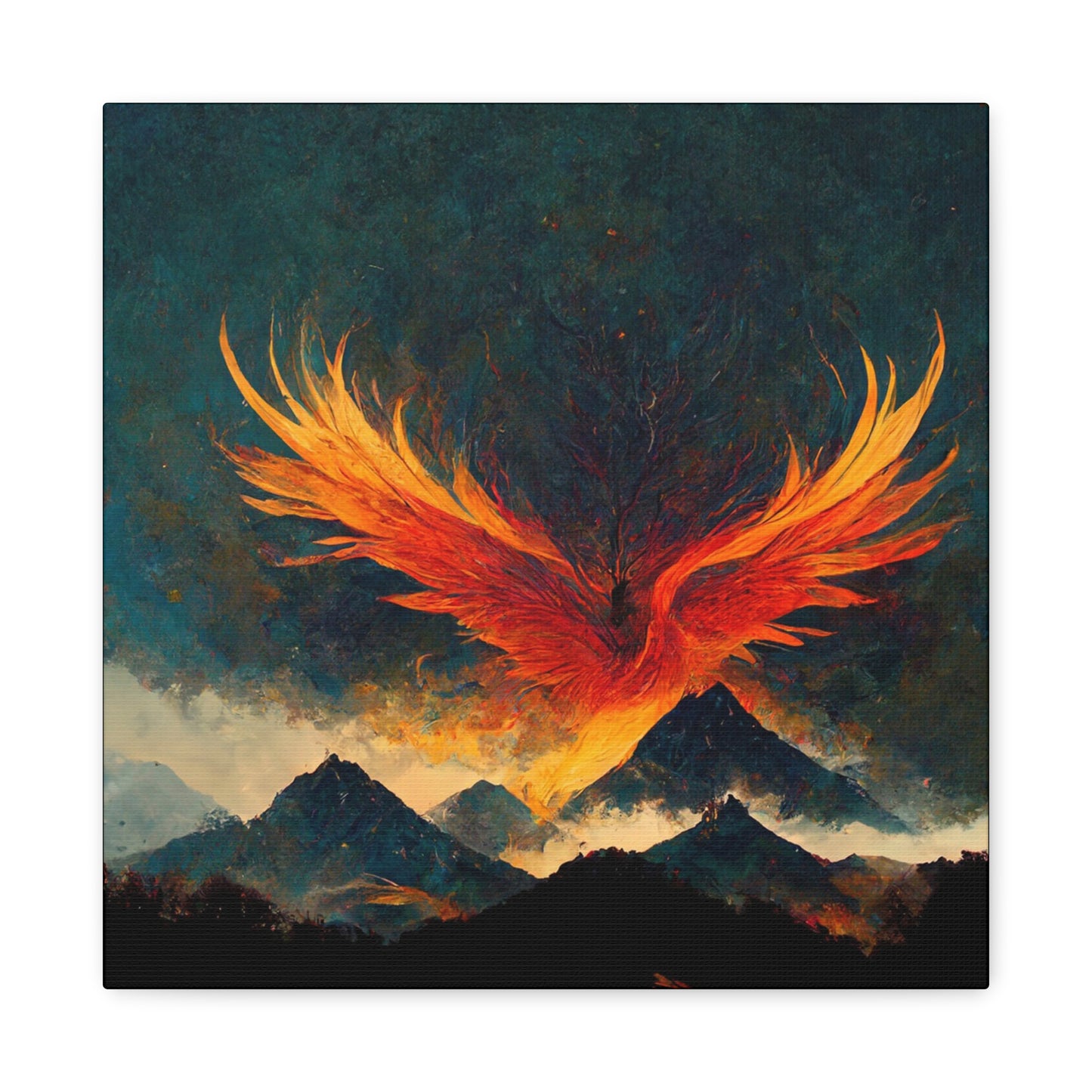 Phoenix Rising Wall Art, Canvas Print for Home Decor, Inspirational Art, Gift for Art Lovers, Tribal Decorations, Unique Artwork