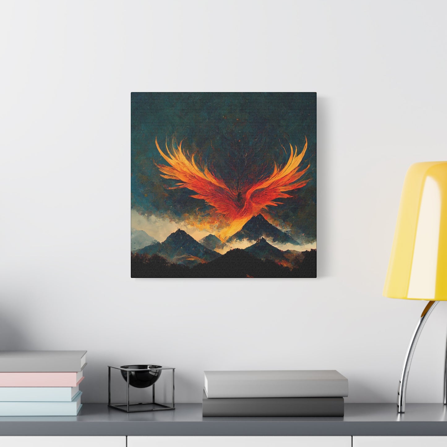 Phoenix Rising Wall Art, Canvas Print for Home Decor, Inspirational Art, Gift for Art Lovers, Tribal Decorations, Unique Artwork