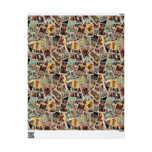 Tarot Wrapping Paper, Rider Waite Gift Wrap, Halloween, Birthday Gifts, Holiday Wrapping, Scattered Tarot Cards, Paper Roll