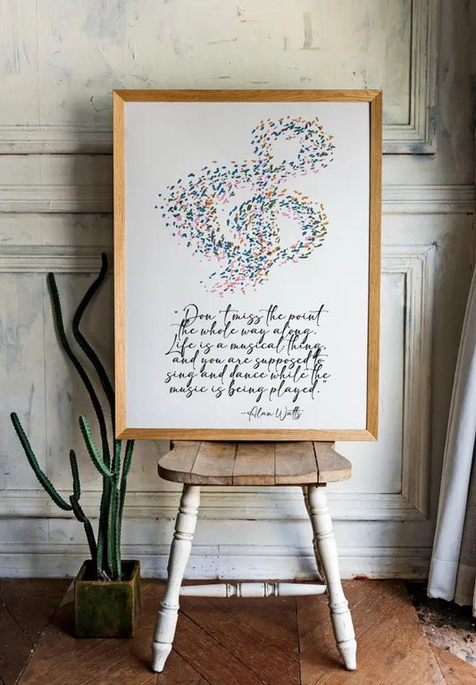 Alan Watts Life Quote Poster No Frame Inspirational Art Print On Premium Matte Fine Art Paper by My Store