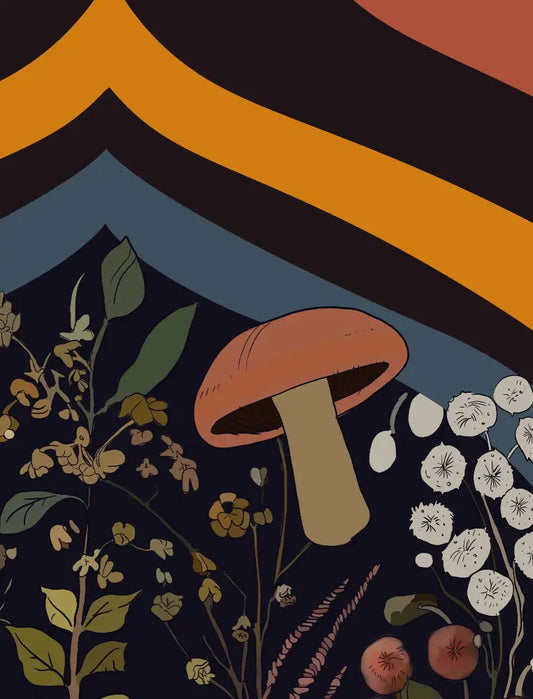 Botany Vintage Illustration Psychedelic Botanical Print by My Store