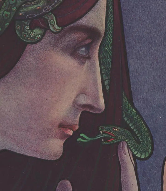 Cleopatra Whispering to Snakes Print Poster No Frame Egyptian Goddess of the Nile Various Sizes by My Store