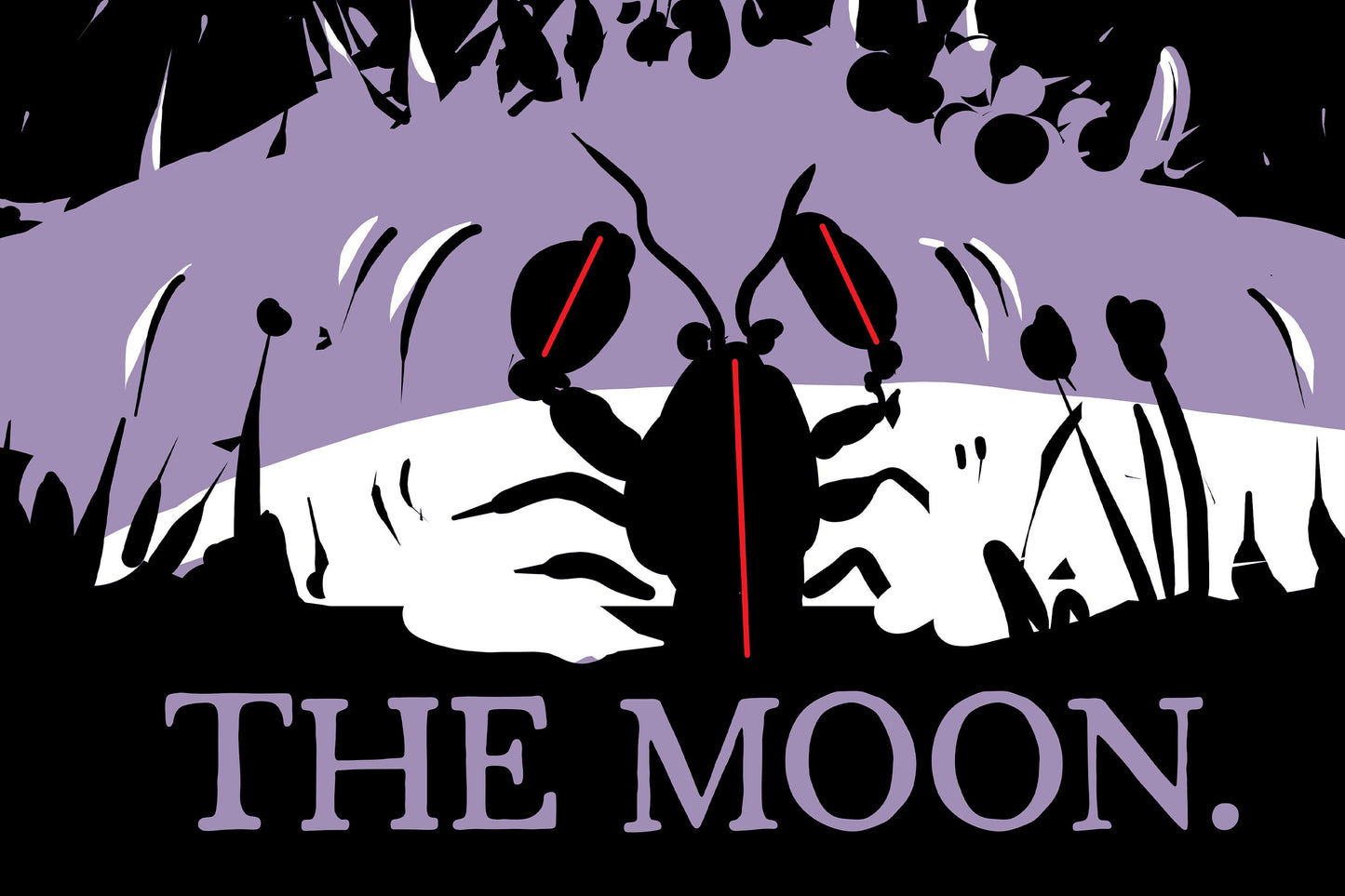 The Moon Tarot Print - Goth Print - Purple Goth Tarot Poster - Pastel Tarot