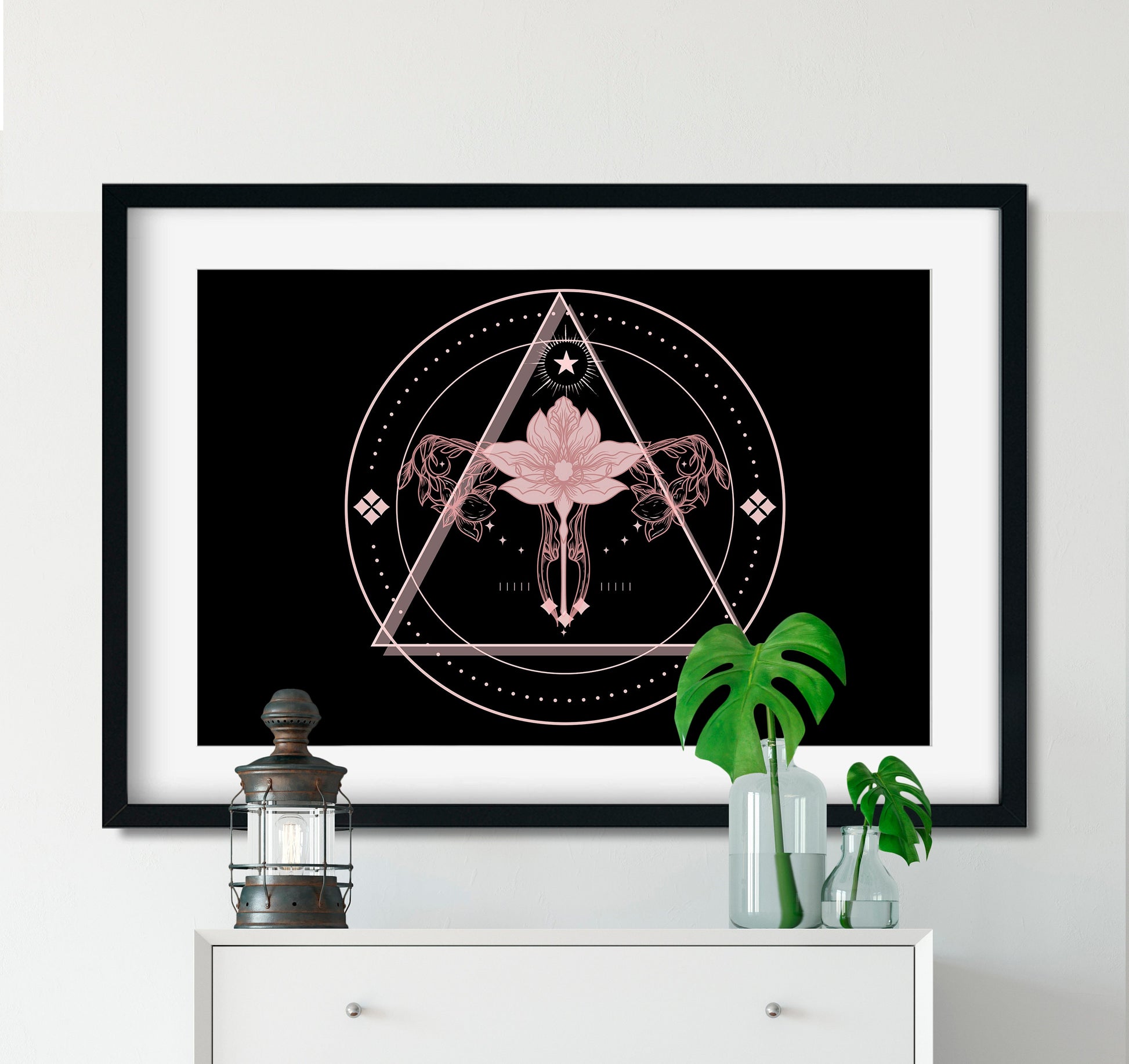 Uterus Mandala - Feminine Art - Female Art - Moon Stars