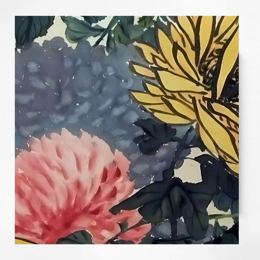 Vintage Japanese Floral Fine Art Print Colorful Archival Matte 230gsm by DesignBohemian