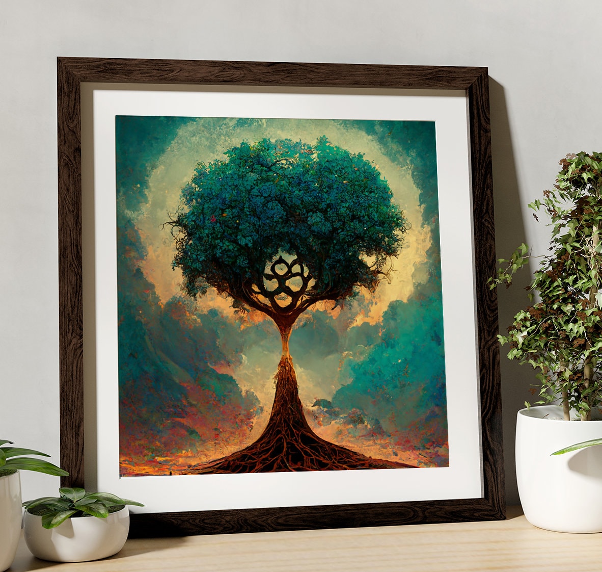 Tree of Life - As Above So Below Surreal Art Upper world and lower world - Art Print - For Your Sacred Space