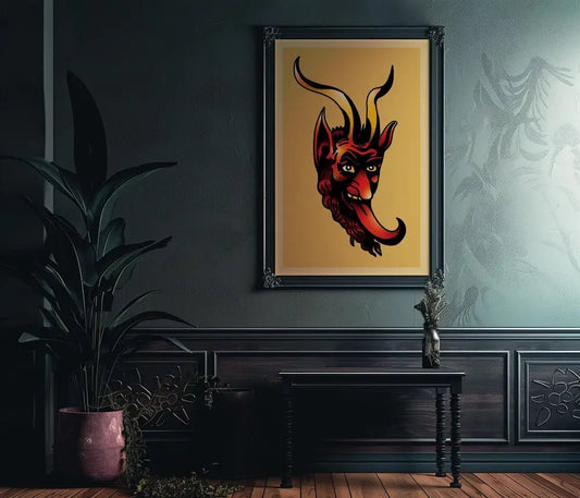 Devil Tattoo Wall Art Poster No Frame Bold Print For Modern Home Decor Multiple Sizes by My Store