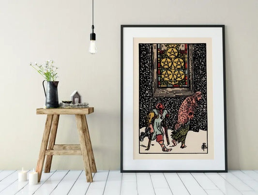 Five Of Pentacles Tarot Card Poster by My Store