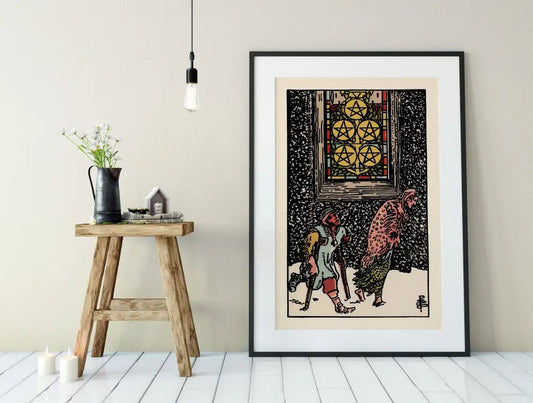 Five Of Pentacles Tarot Card Poster by My Store