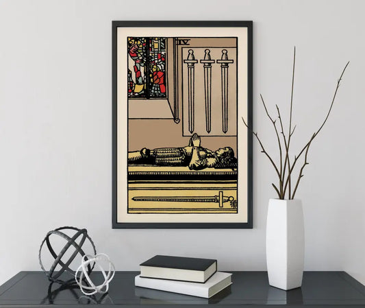 Four of Swords Tarot Card Print No Frame Poster by My Store