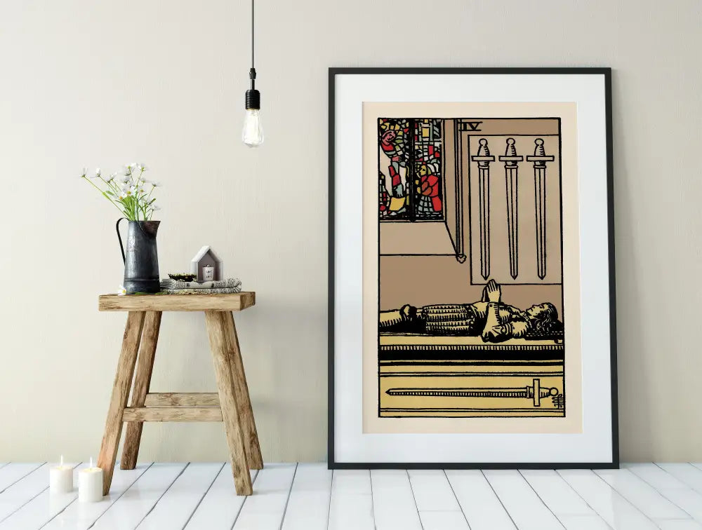 Four of Swords Tarot Card Print No Frame Poster by My Store