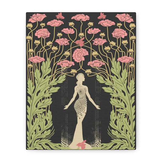 Goddess Demeter Canvas Art: Vintage Floral Bohemian Decor by DesignBohemian