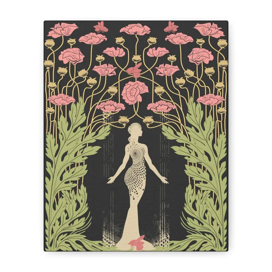Goddess Demeter Canvas Art: Vintage Floral Bohemian Decor by DesignBohemian