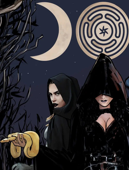 Hecate Moon Goddess Poster Painted Wiccan Tapestry by My Store
