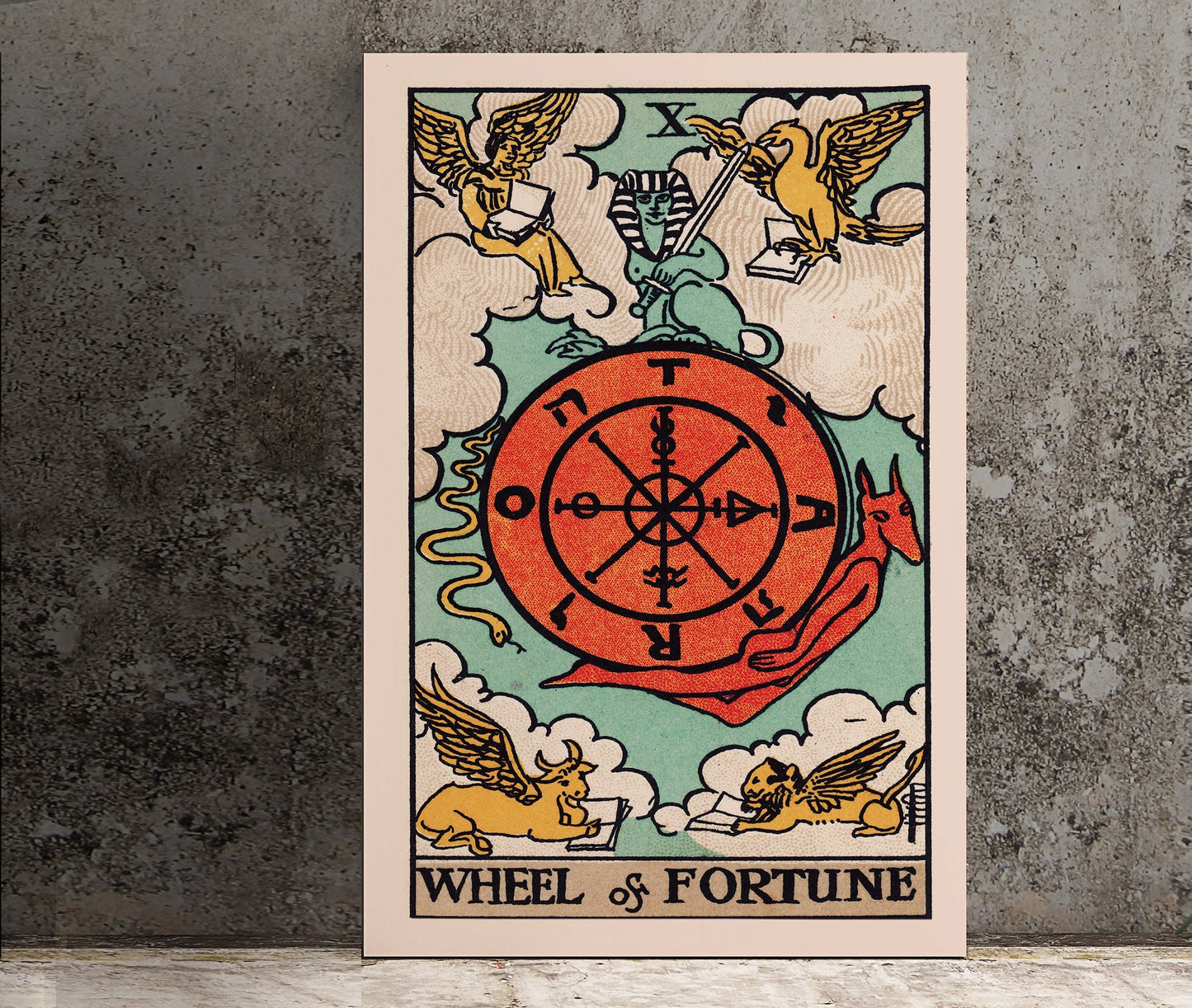 Wheel Of Fortune - Tarot Card Print - Tarot Card The Wheel Of Fortune Card Poster, No Frame