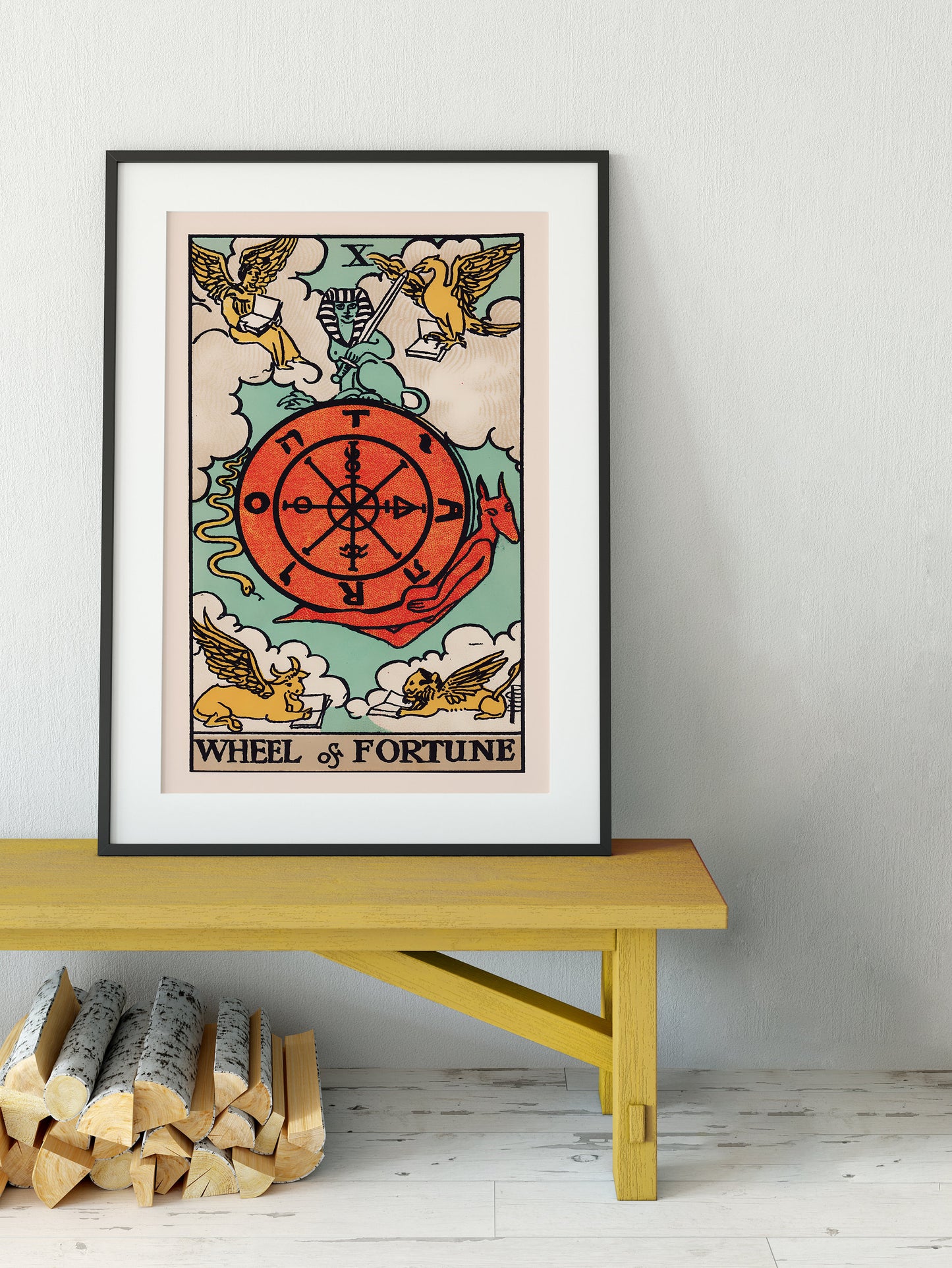 Wheel Of Fortune - Tarot Card Print - Tarot Card The Wheel Of Fortune Card Poster, No Frame