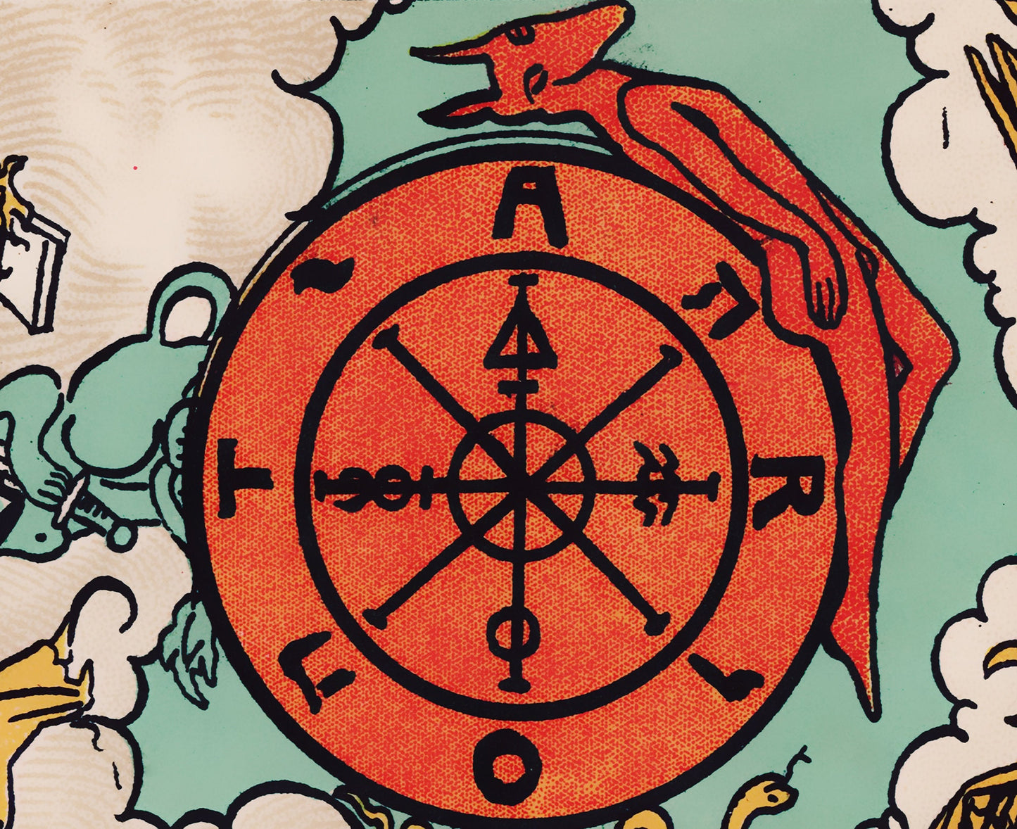 Wheel Of Fortune - Tarot Card Print - Tarot Card The Wheel Of Fortune Card Poster, No Frame