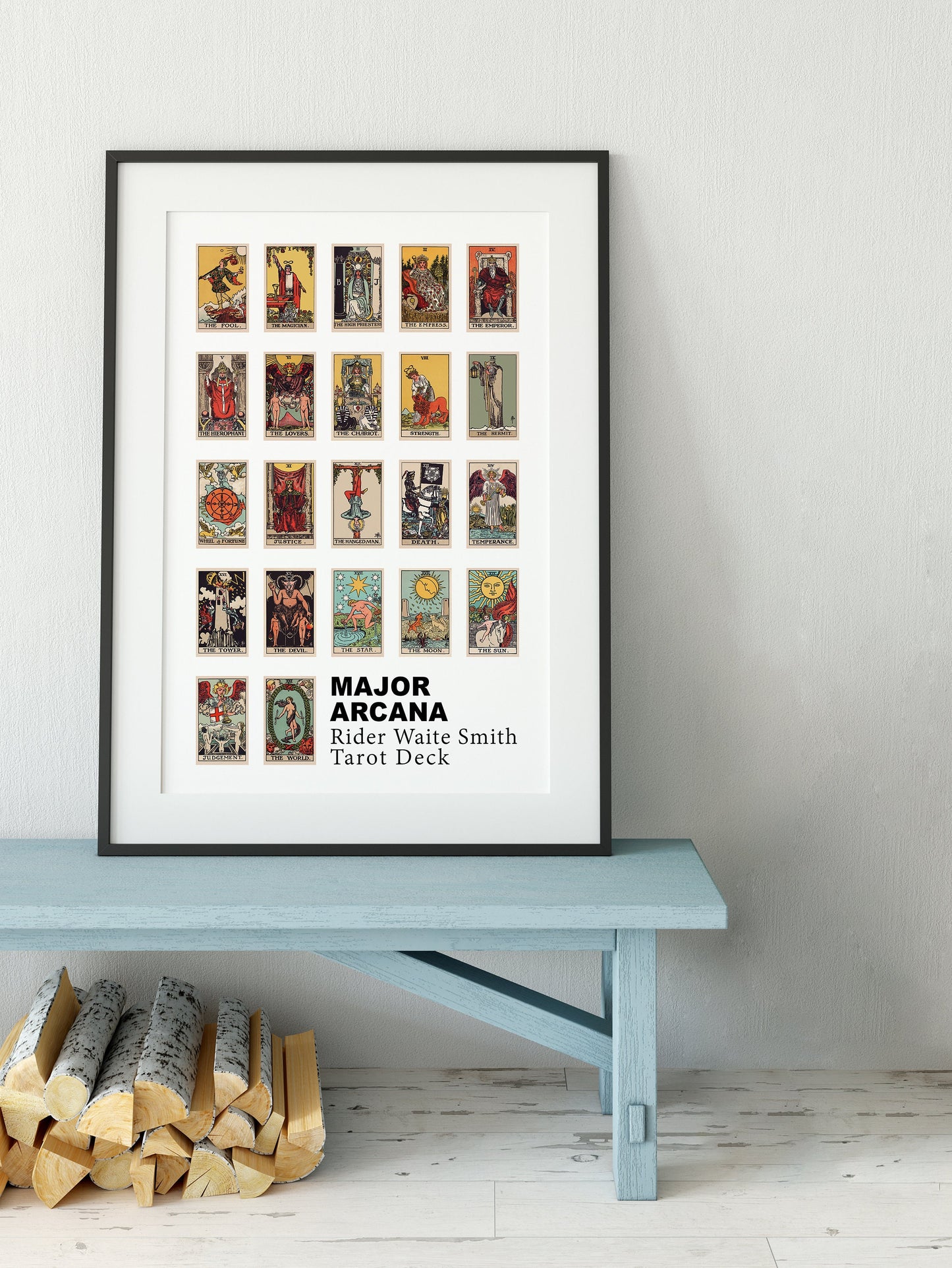 The Major Arcana - Rider Waite Smith Tarot Card Print - The Major Arcana Poster, No Frame