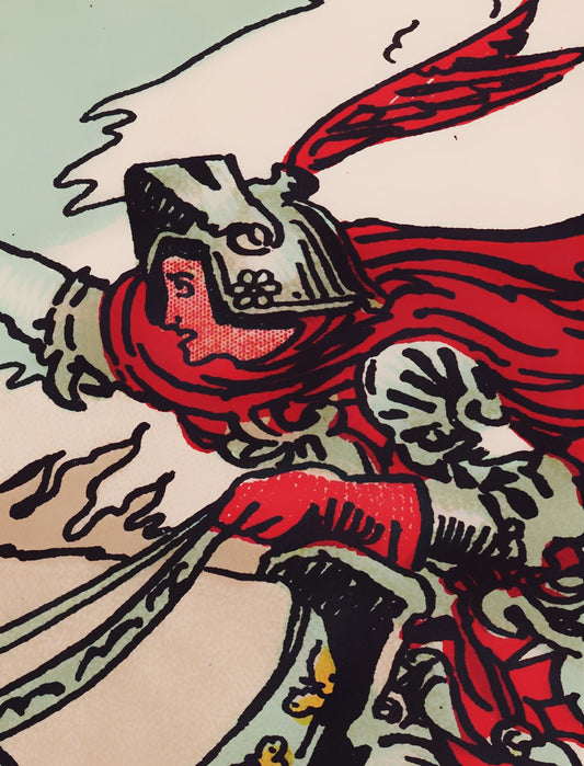 Knight of Swords Tapestry – Rider Waite Tarot Card Wall Decor
