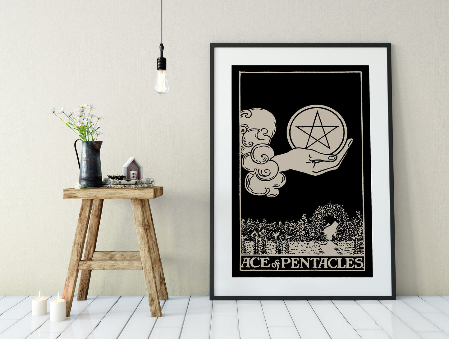 Ace of Pentacles- Tarot Card Print - The Ace of Pentacles Card Poster, No Frame