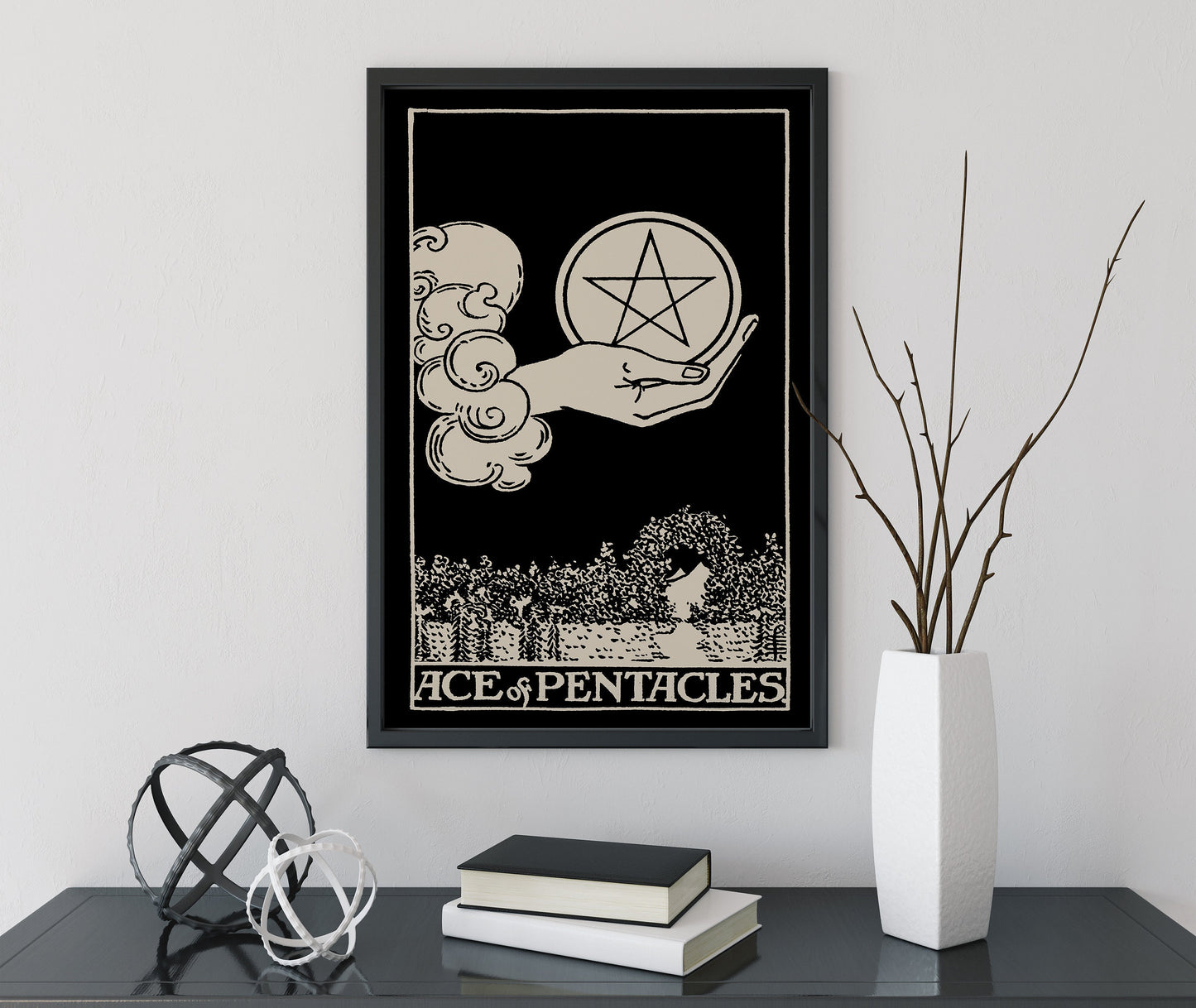 Ace of Pentacles- Tarot Card Print - The Ace of Pentacles Card Poster, No Frame