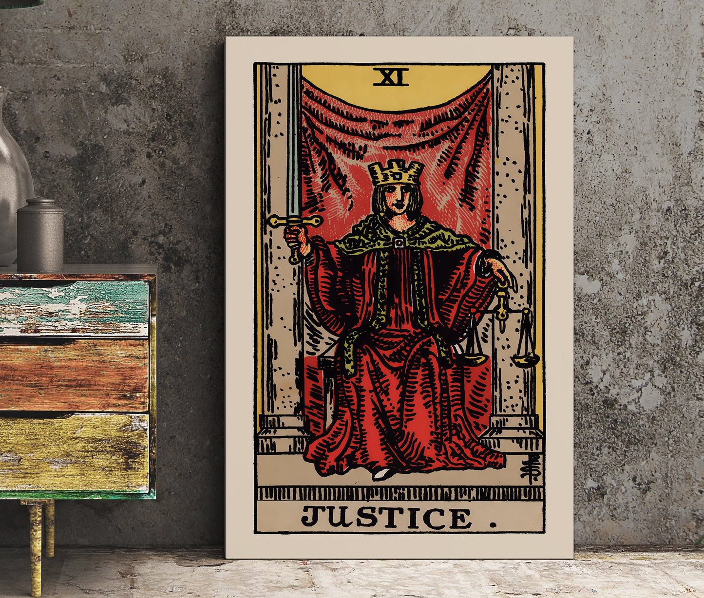 Justice - Tarot Card Print - Tarot Card The Justice Card Poster, No Frame