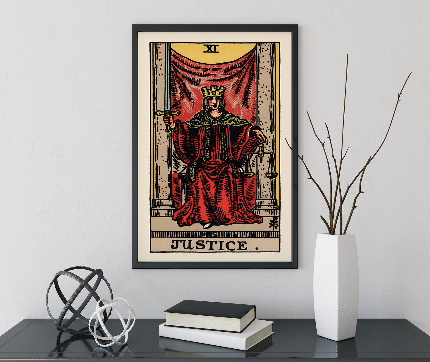 Justice - Tarot Card Print - Tarot Card The Justice Card Poster, No Frame
