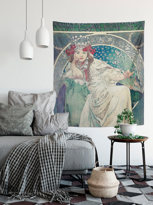 Art Nouveau Tapestry - Bohemian Wall Hanging -Boho - Pastel Mucha by DesignBohemian