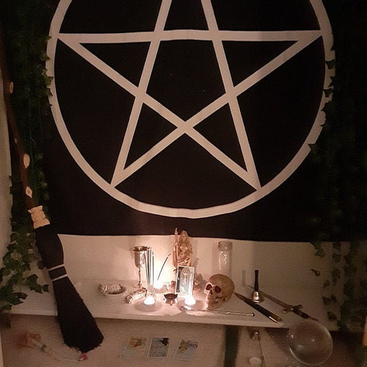 Pentagram Tapestry, Wiccan Occult Wall Hanging