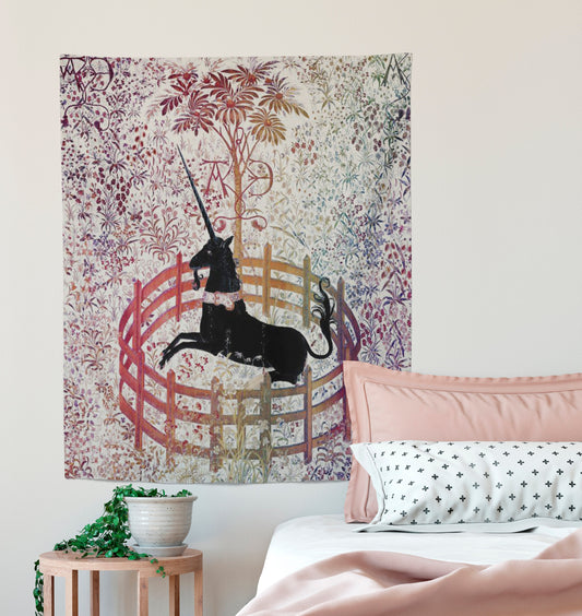 Unicorn in Captivity Tapestry - New Version - Rainbow - Unicorn Fan Art - Original by Raphael by DesignBohemian