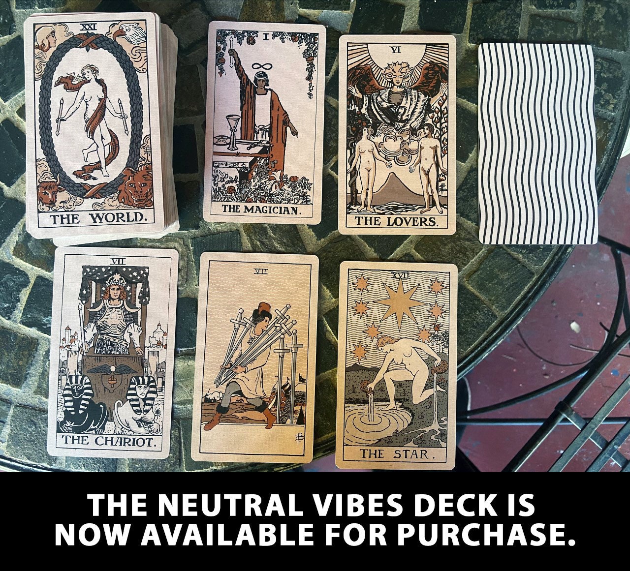 Wheel Of Fortune - Tarot Card Print - Tarot Card The Wheel Of Fortune Neutral Vibe Card Color Block Poster Eclectic Tarot, No Frame