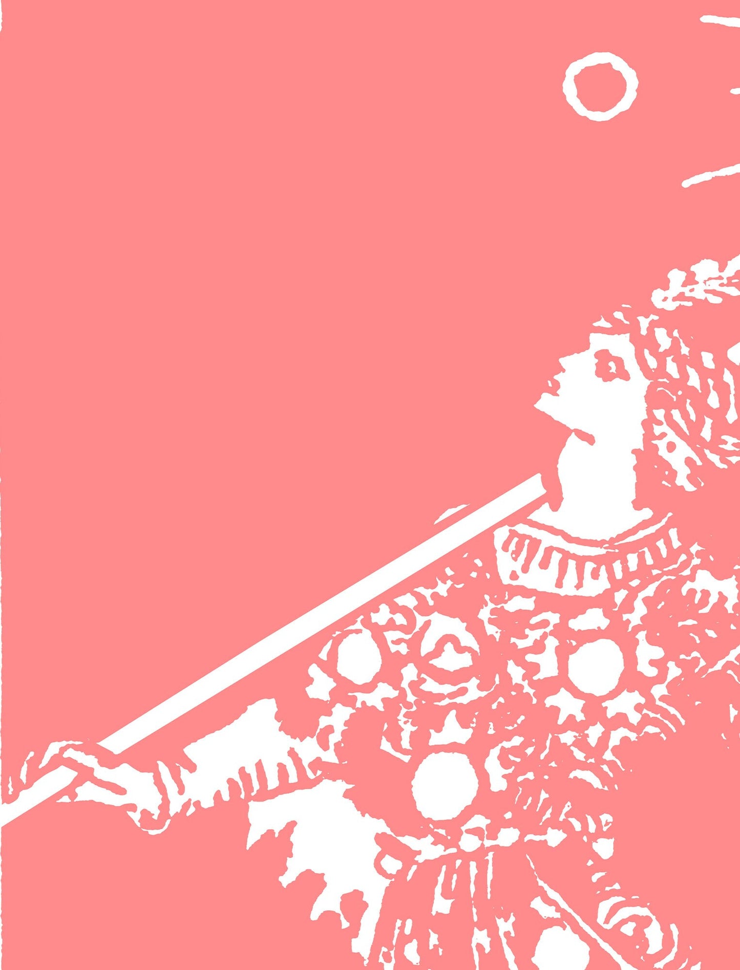 The Fool - Tarot Card Print - The Fool Card Pink and White Poster, No Frame