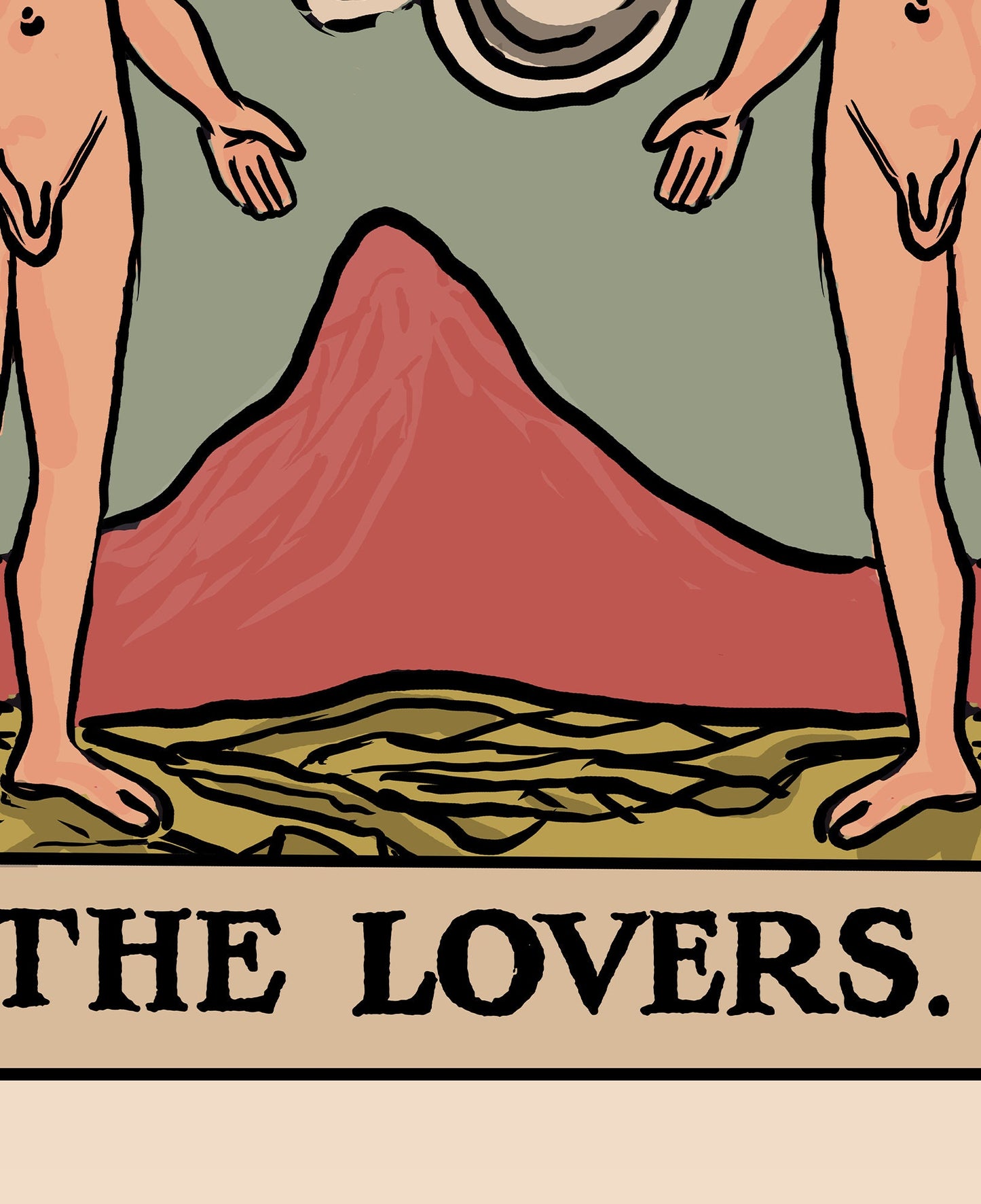 The Lovers - Tarot Card Print - Two Men Lovers Card Poster, No Frame