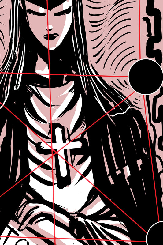 High Priestess Tarot Tapestry: Unique Pink Tarot Design by DesignBohemian