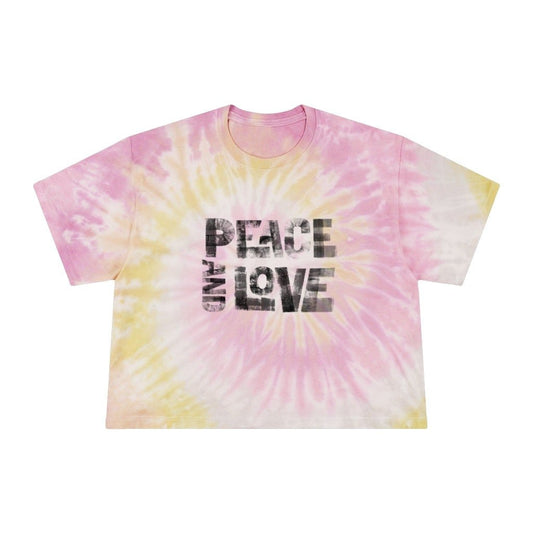 Tie Dye Crop Top - Peace and Love - Women's Tie-Dye Crop Tee
