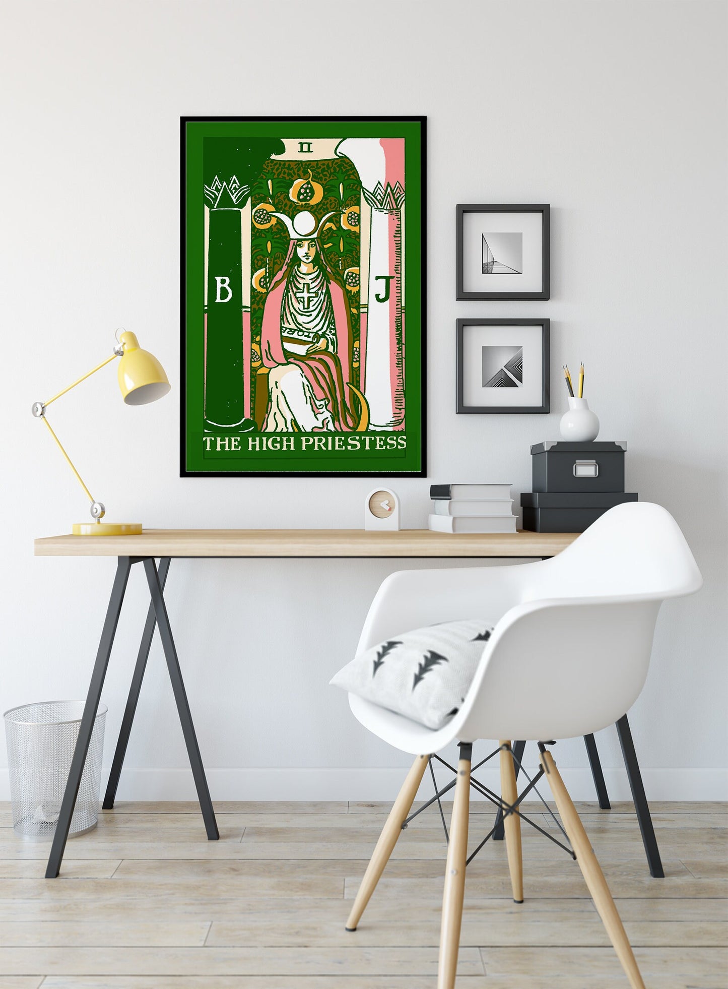 The High Priestess - Tarot Card Print - The High Priestess Card Bubblegum Pastel Goth Punk Poster, No Frame