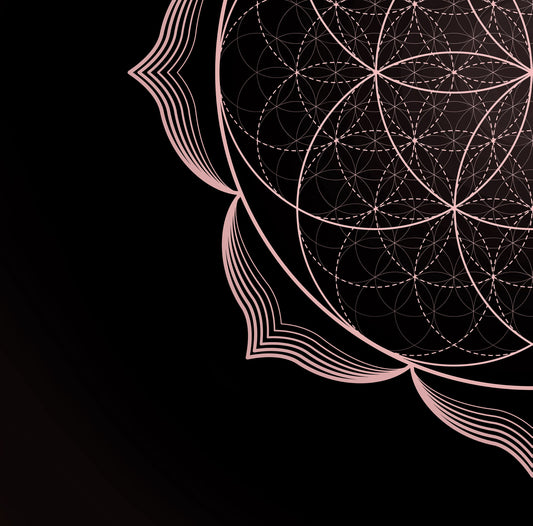 Seed Of Life Mandala Wall Tapestry Black Pink Gothic Mandala - Colors Yoga by DesignBohemian