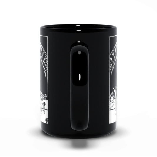 Ten of Cups Tarot Card Coffee Mug - Black and White
