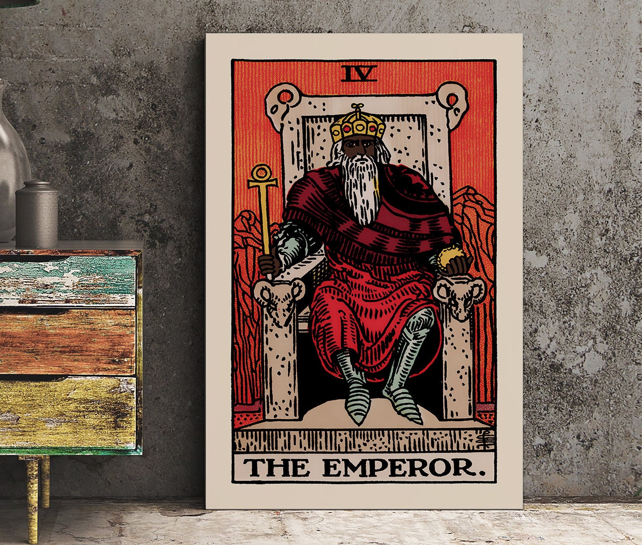The Black Emperor- Tarot Card Print - The Black Emperor Card Poster, No Frame