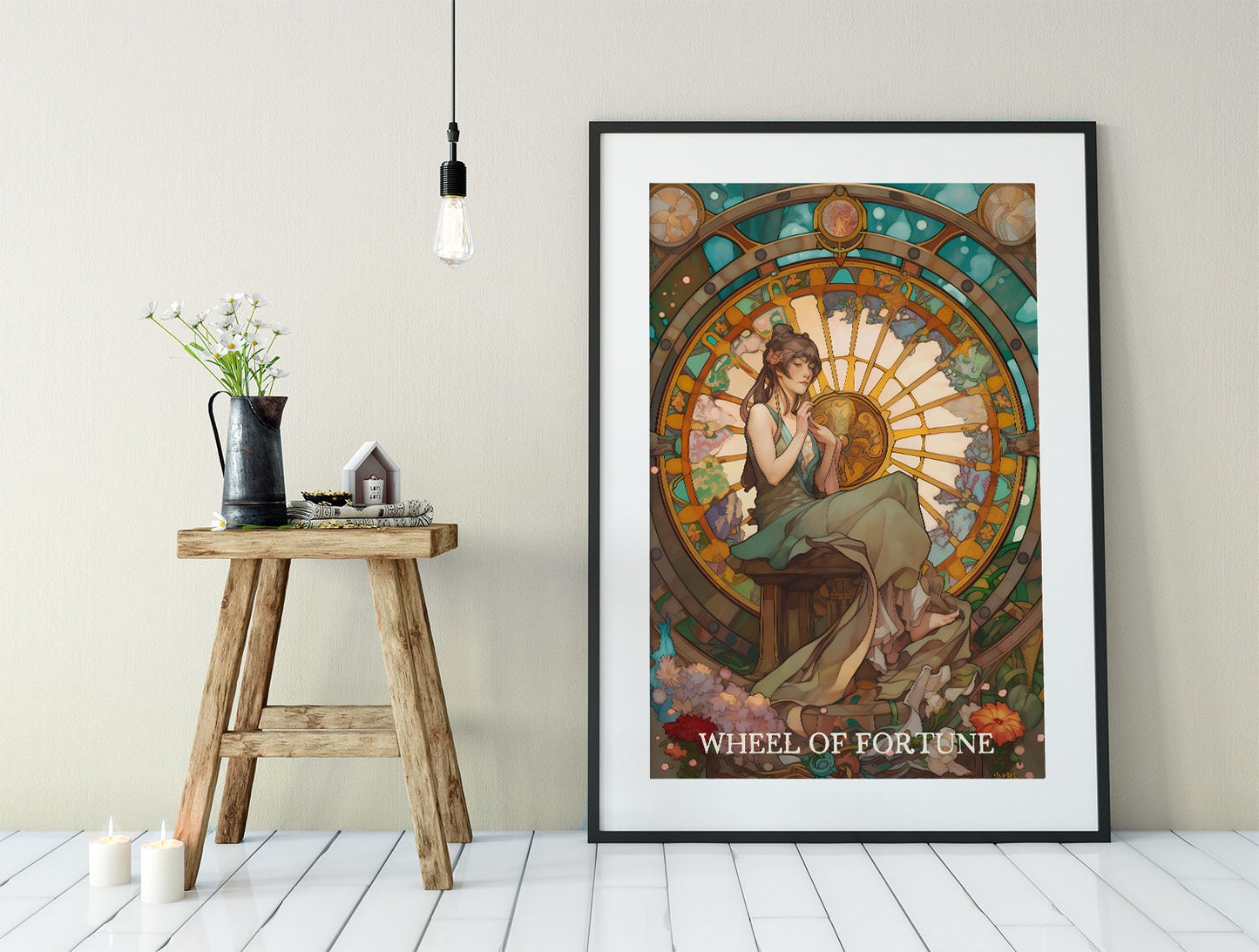 Wheel Of Fortune - Tarot Card Print - Tarot Card The Wheel Of Fortune Card Poster, No Frame