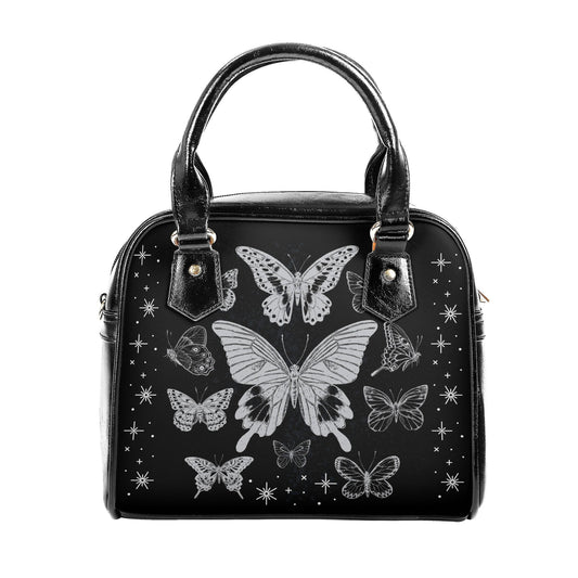 Goth Handbag - Black Butterflies - Witchy Purse - Shoulder Handbag