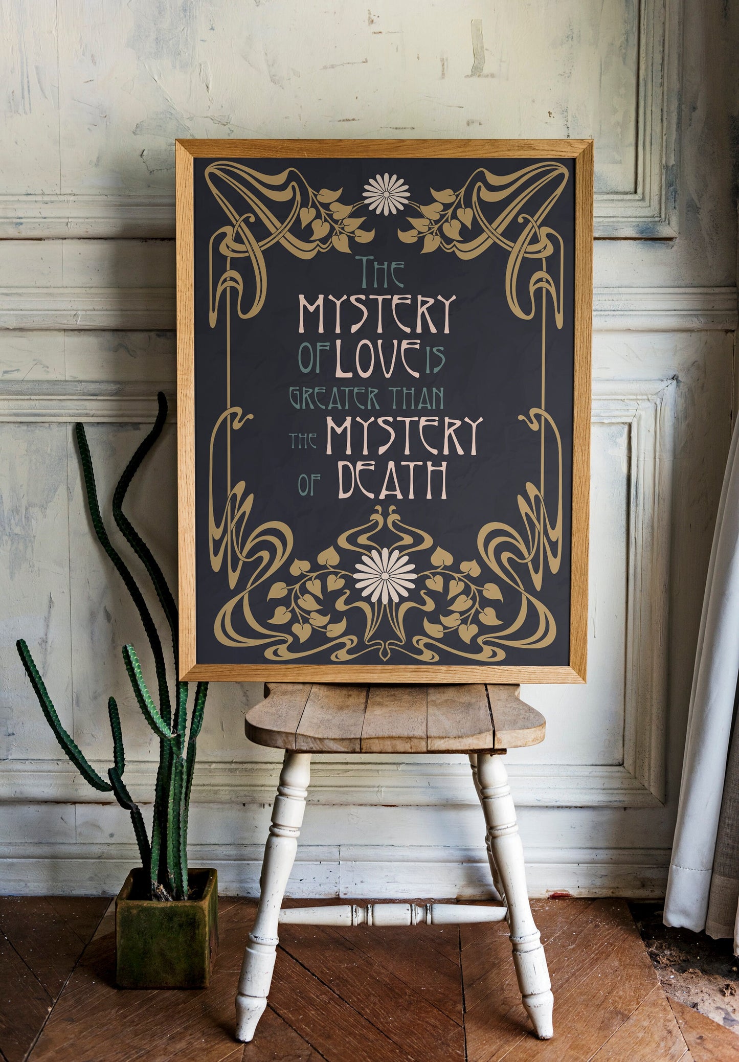 Oscar Wilde Quote - Art Poster - Quote Bohemian Art - Print Poster With Design - Salome Poem - Navy and Gold