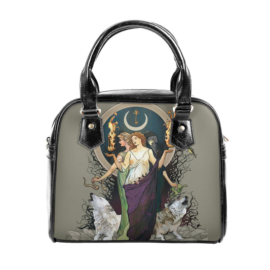 Hecate Handbag - Moon Goddess - Purple Dress - Gothic Shoulder Handbag