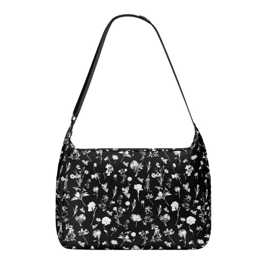 Black Floral Messenger Bag - Journey Laptop Messenger & Shoulder Bag