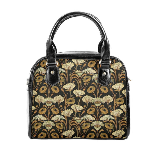 Art Nouveau Print Handbag - Beige - faux leather Shoulder Handbag - Vintage Floral