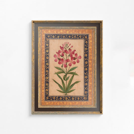 Vintage Pink Flowers - Geranium - Deco - Art Nouveau Floral - Poster Bohemian - Yellow and Pink Print