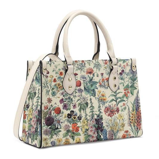 Millot Handbag - Vintage Floral Purse - Luxury Vegan Leather - With Shoulder Strap