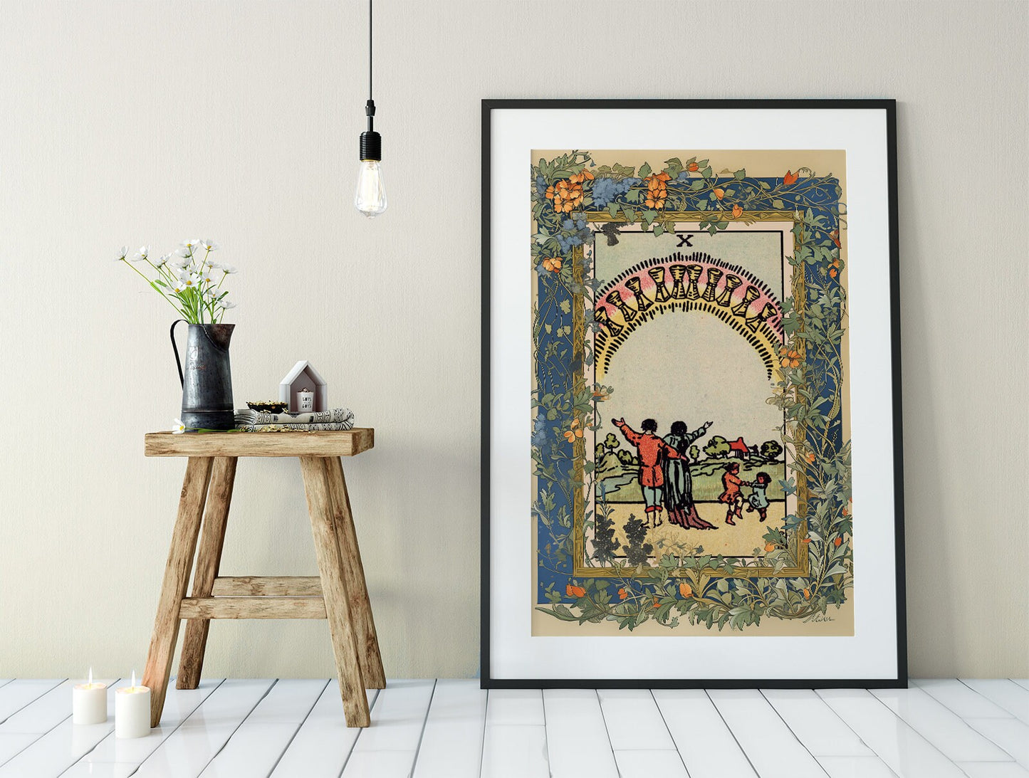 The 10 of Cups- Tarot Card Print - Ten of Cups Card Poster, No Frame