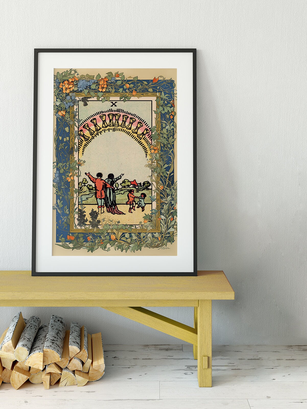 The 10 of Cups- Tarot Card Print - Ten of Cups Card Poster, No Frame